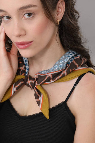 Polka & Patchwork Floral Printed Scarf