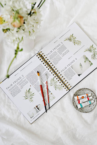 Spiral Bound How-to Watercolor Book: Modern Watercolor Botanicals