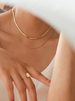 Double Layered Flat Chain Necklace