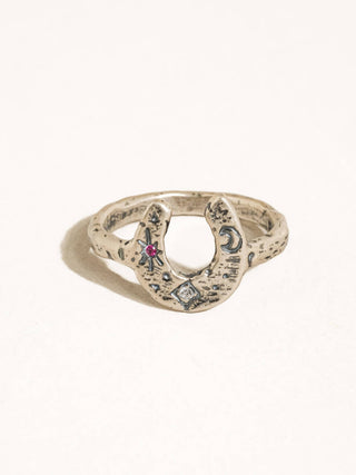 Sparrow Silver Celestial Horseshoe Ring