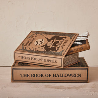 Neutral Halloween Linen Wrapped Storage Book Single