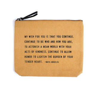 Sunflower Canvas Zip Bag - My Wish For You