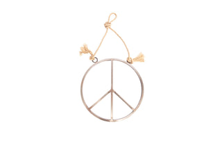 Small Hanging Peace Sign With Jute Hanger