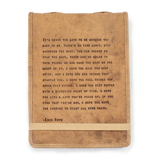 It's Never Too Late Leather Journal - Maple