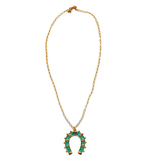 Lucky Gem Horseshoe Necklace