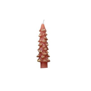 Gold Flocked Tree Shaped Taper Single (more colors)