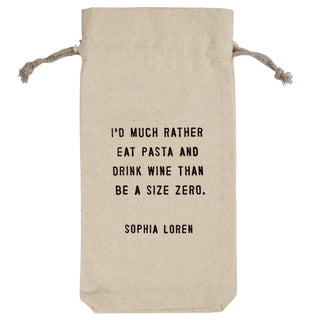 I’d Much Rather Eat Pasta and Drink Wine - Wine Bag