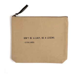Flax Canvas Zip Bag - Be A Legend (Stevie Nicks)
