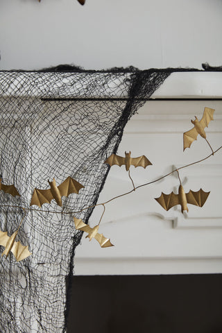 Golden Bats Metal Garland