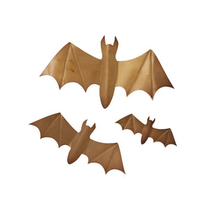 Golden Bats In Flight Wall Decor Set