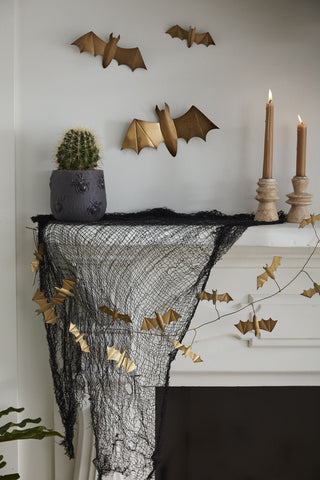 Golden Bats In Flight Wall Decor Set