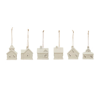 Stoneware LED House Ornaments