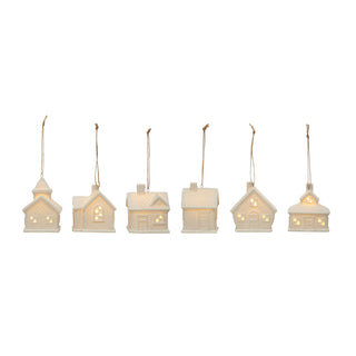 Stoneware LED House Ornaments