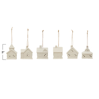 Stoneware LED House Ornaments