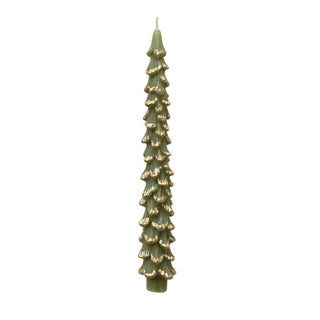 Gold Flocked Tree Shaped Taper Single (more colors)