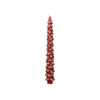 Gold Flocked Tree Shaped Taper Single (more colors)