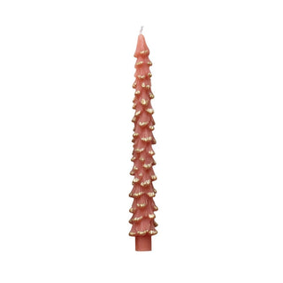 Gold Flocked Tree Shaped Taper Single (more colors)