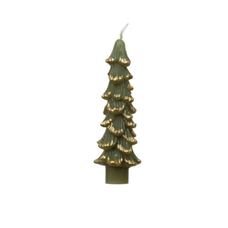 Gold Flocked Tree Shaped Taper Single (more colors)