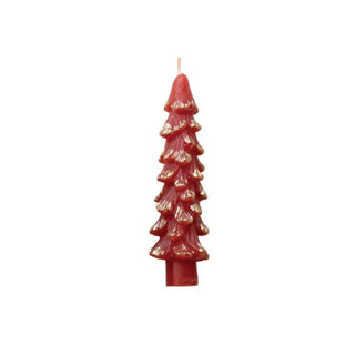 Gold Flocked Tree Shaped Taper Single (more colors)