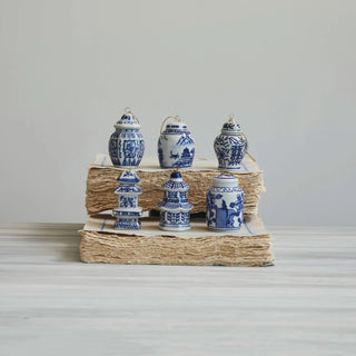 Stoneware Chinoiserie Jar Ornament
