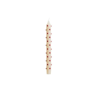 Unscented Taper Candles with 3D Red Dots in Box, Set of 2