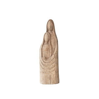 5-1/2"L x 3"W x 18"H Hand-Carved Mango Wood Holy Family, Natural