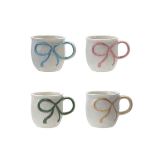 18 oz. Stoneware Mug with Bow Handle, 4 Colors