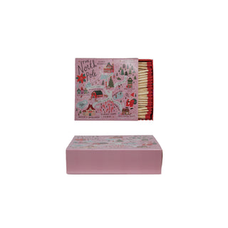 4-1/4"L Safety Matches in Matchbox with North Pole Scene ©