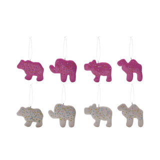 Clay Dough Animal Cookie Shaped Ornament, 2 Colors, 4 Styles