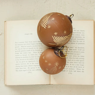 Etched Trees and Stars Ornament - Brown