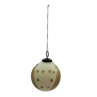 Etched Trees and Stars Ornament - Cream
