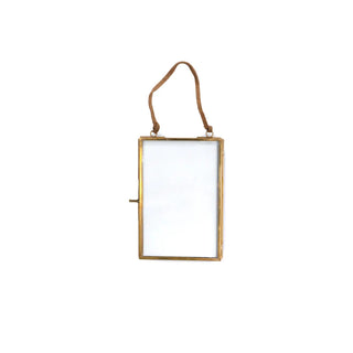 Glass & Brass Hanging Vertical Frame 4" x 6"