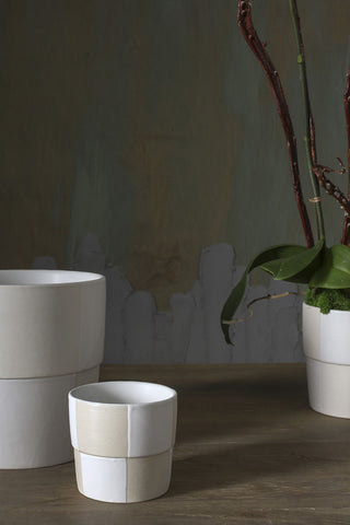 FINAL SALE Neutral Checkerboard Planter