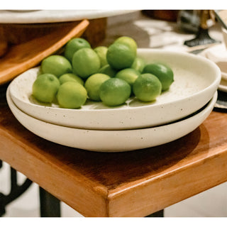 Ceramic Speckle Shallow Serving Bowl