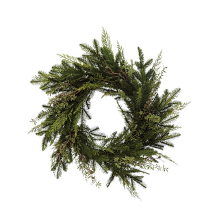 30" Faux Mixed Evergreen Wreath